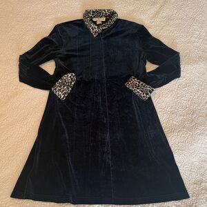 Ronni Nicole Black Dress with Animal Print Trim